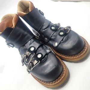 CJB Jungla Leather Rocker Metal Clasp Grunge Military Boots